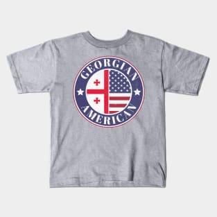 Proud Georgian-American Badge - Georgia Flag Kids T-Shirt